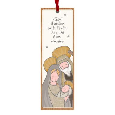 Segnalibro Legno con Natività e Dedica cm.6x18 |Angolo Idee
