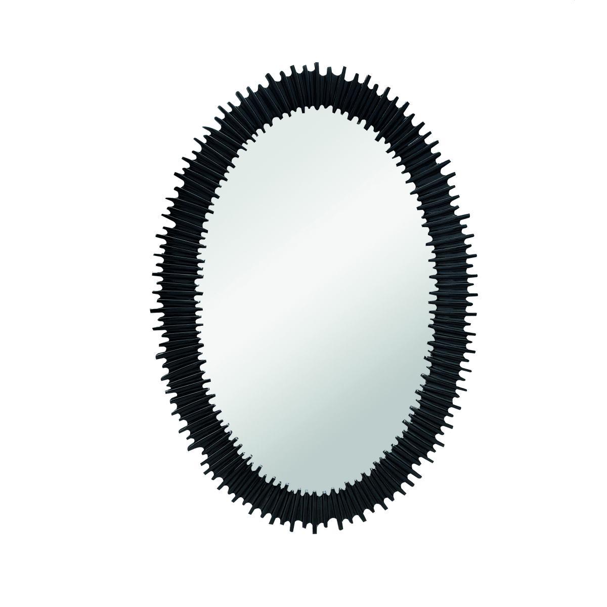 Specchio da Muro Resina Nero cm.66,5x3x101,5 | Ambienti Glamour