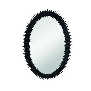 Specchio da Muro Resina Nero cm.66,5x3x101,5 | Ambienti Glamour