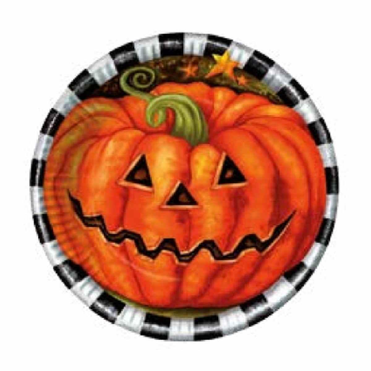 Piatti Halloween cm.Ø24 Con Zucca Set pz.10 |Fyasa