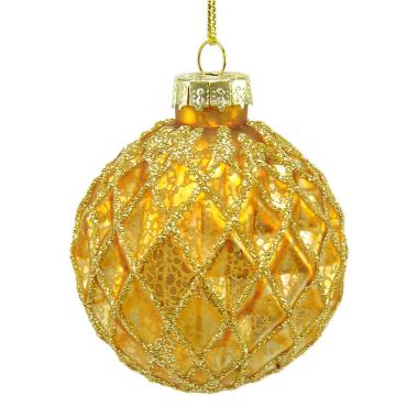 Pallina Natale Vetro cm.Ø6 Oro Intagliata |Universl