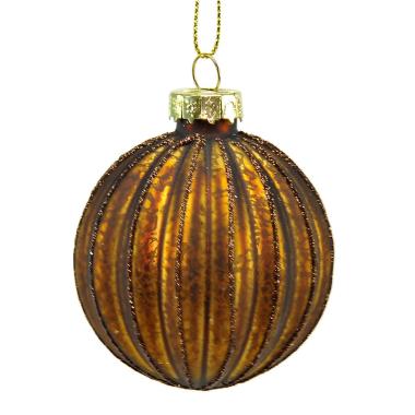 Pallina Natale Vetro cm.Ø6 Marrone Intagliata |Universl