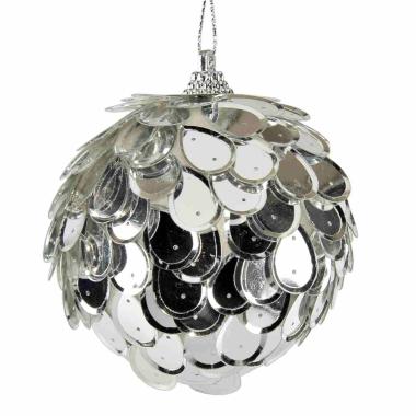 Pallina Natale cm.Ø8 Argento con Gocce Set pz.6 |Universl
