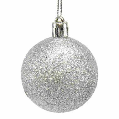 Pallina Natale cm.Ø5 Argento Glitter Set pz.16 |M2 Store