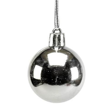 Pallina Natale cm.Ø4 Argento Lucido Set pz.6 |M2 Store