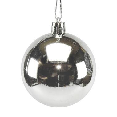 Pallina Natale cm.Ø6 Argento Lucido Set pz.12 |M2 Store