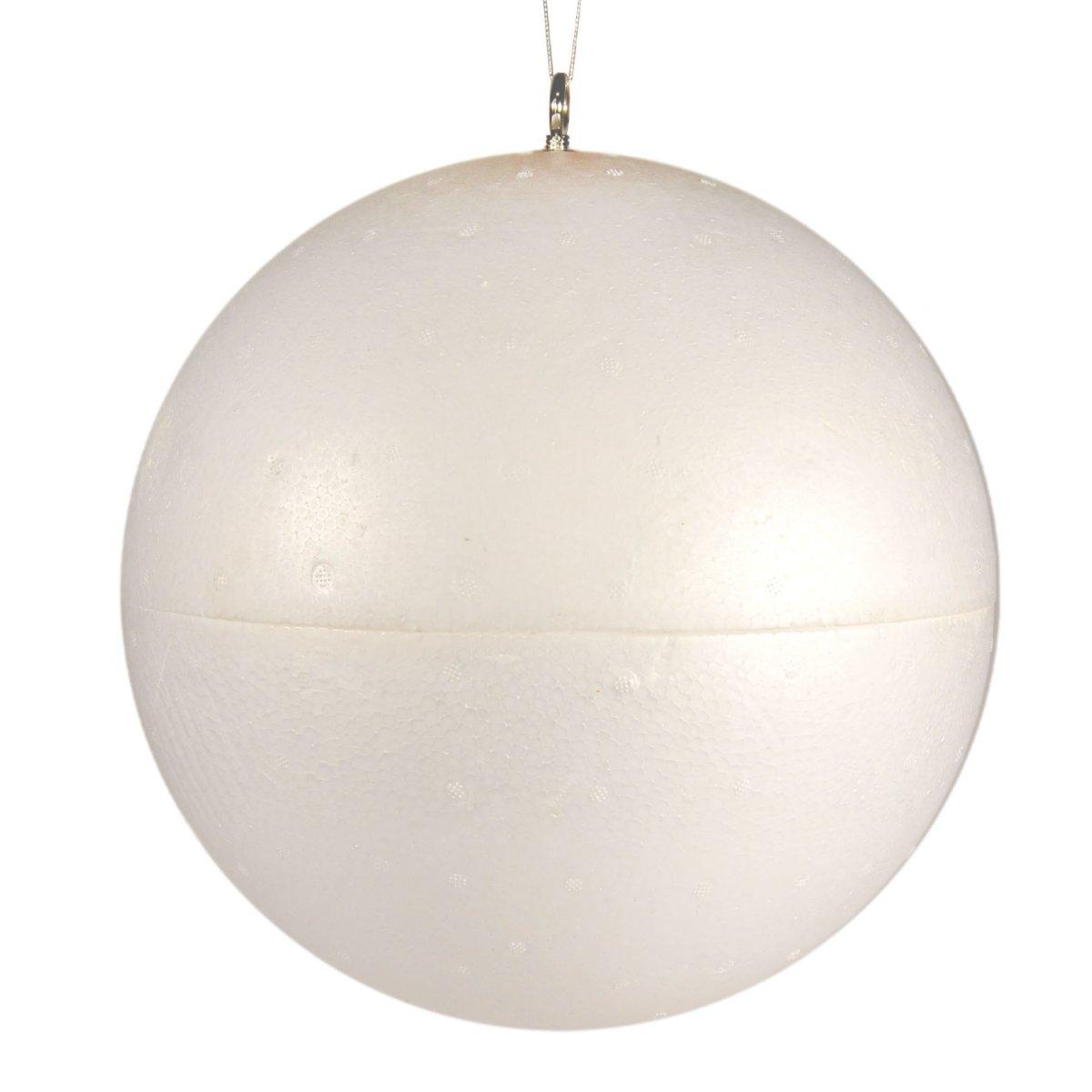Pallina Natale Polistirolo cm.Ø30 Bianco con Gancio per App. |M2 Store
