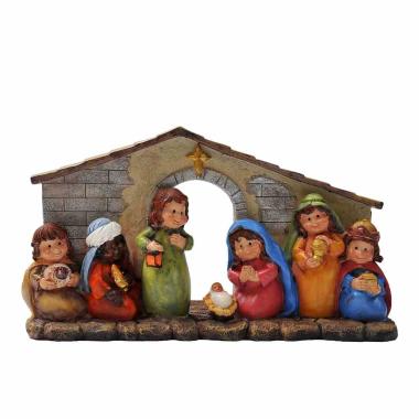 Natività Mini con Capanna Legno cm.11 Set da 7 Pz. | M2 Store