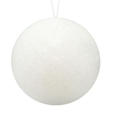 Pallina Natale cm.Ø10 Bianche con Glitter Set pz.3 |M2 Store