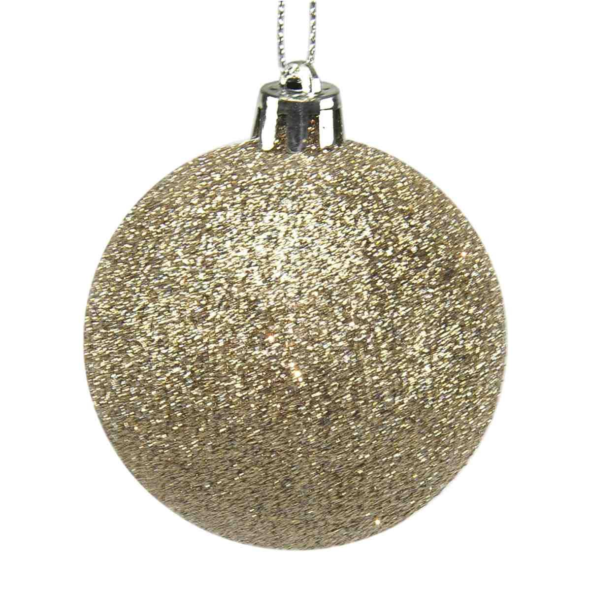 Pallina Natale cm.Ø6 Argento Glitter Set pz.6 |M2 Store