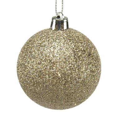 Pallina Natale cm.Ø6 Argento Glitter Set pz.6 |M2 Store