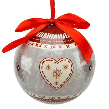 Pallina Natale cm.Ø10 Grigie Decorate Set da pz.4 |M2 Store