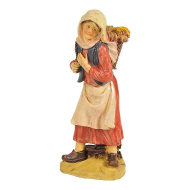 Statua cm.20 Donna con Cesta sulle Spalle | M2 Store