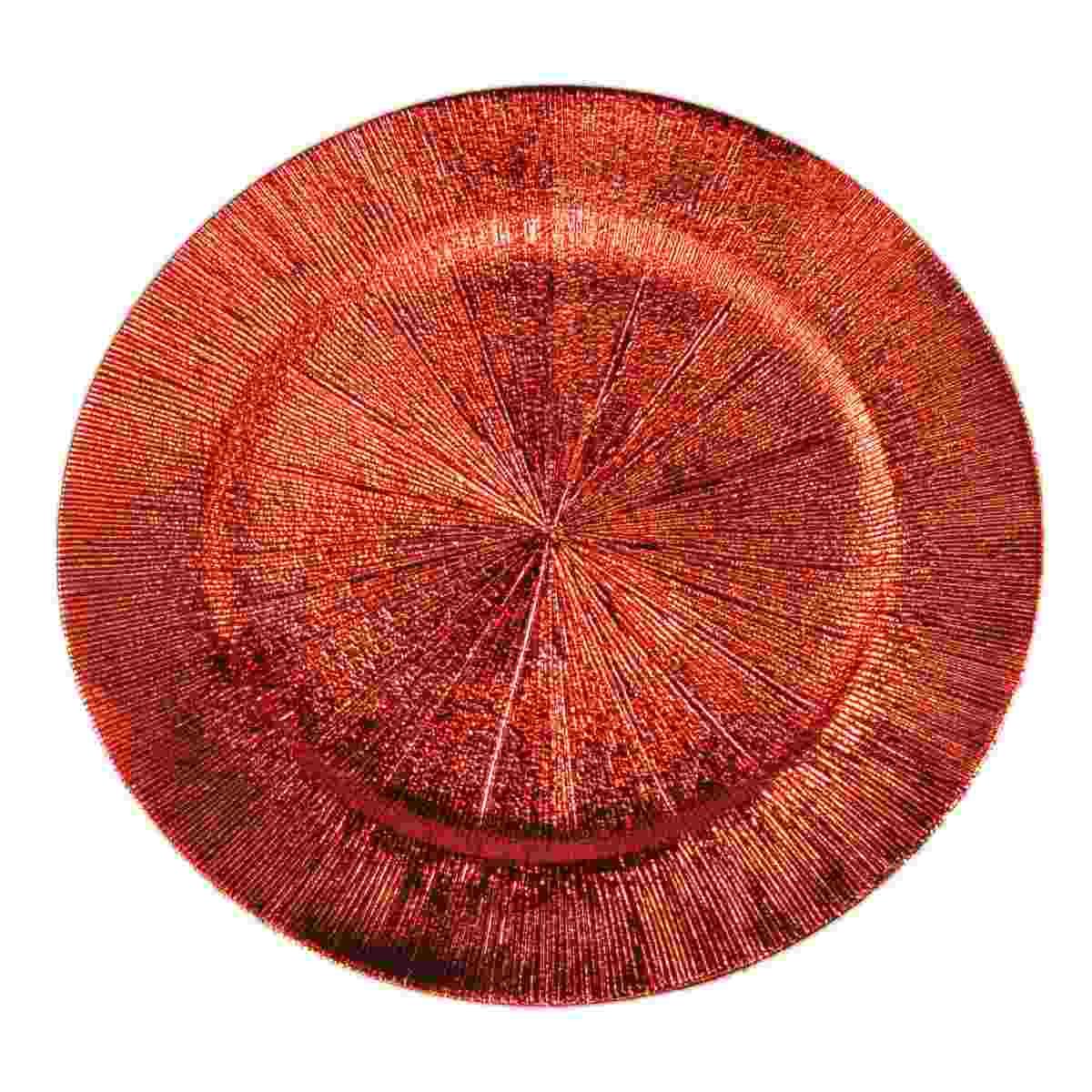 Piatto Tavola PVC Natale Rosso Rigato cm.Ø33 |M2 Store