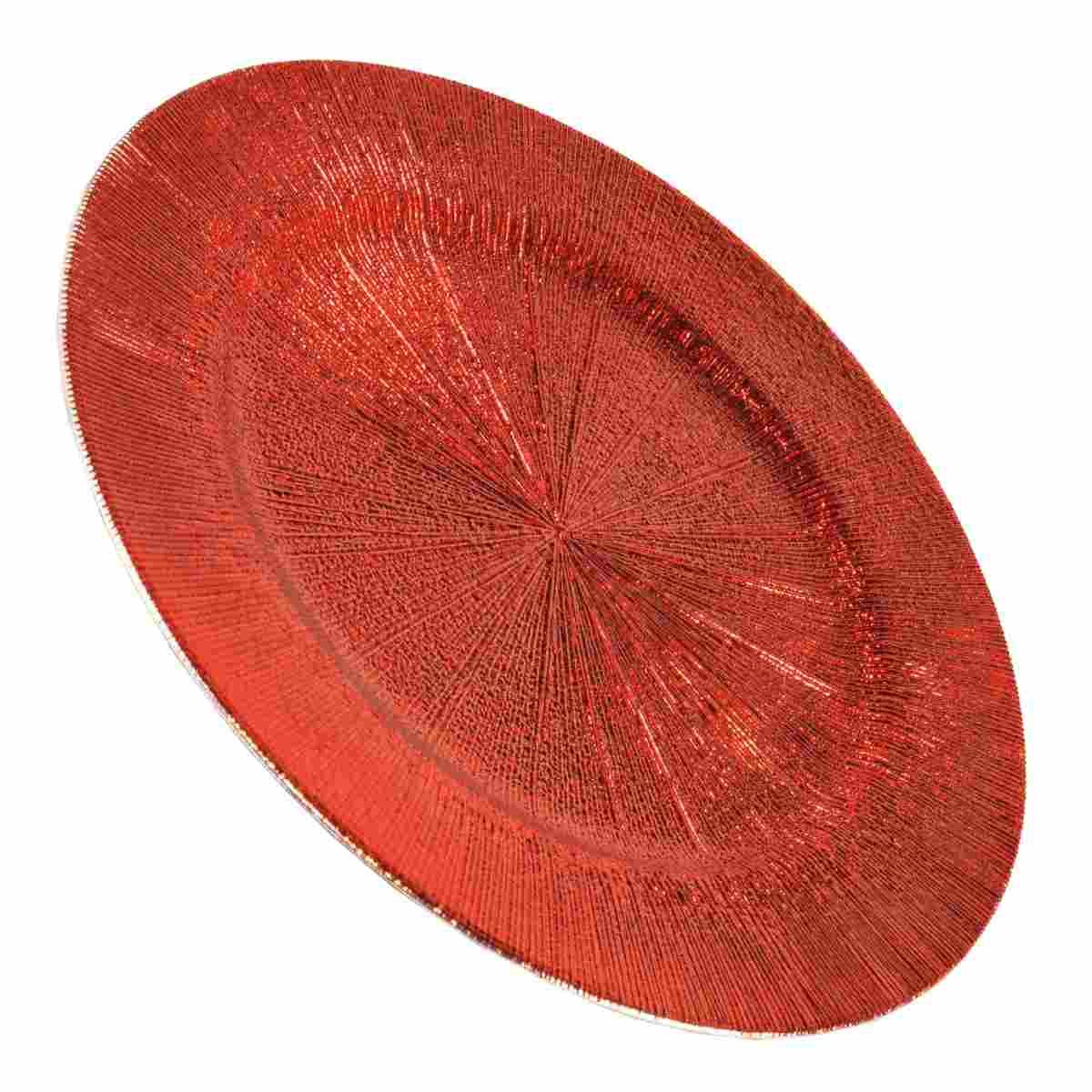 Piatto Tavola PVC Natale Rosso Rigato cm.Ø33 |M2 Store