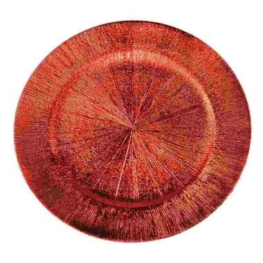 Piatto Tavola PVC Natale Rosso Rigato cm.Ø33 |M2 Store
