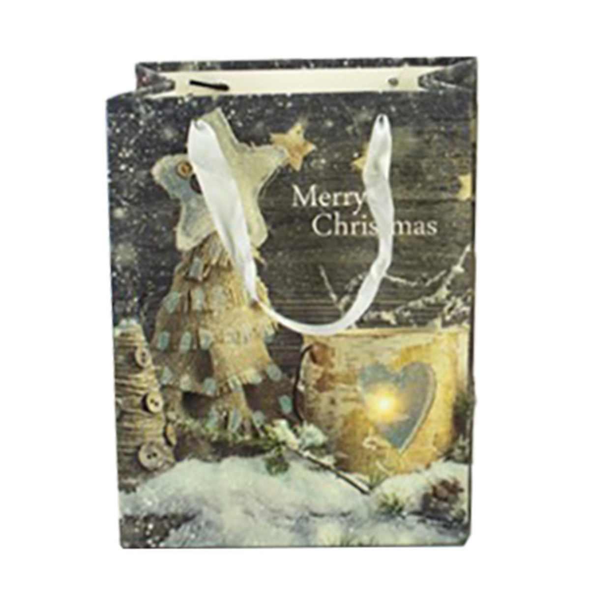 Busta regalo natalizia merry christmas 32 x 26 cm