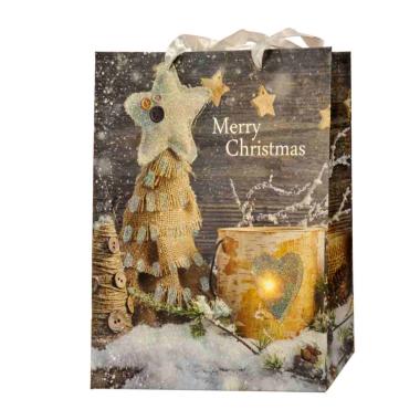 Busta regalo natalizia merry christmas 32 x 26 cm