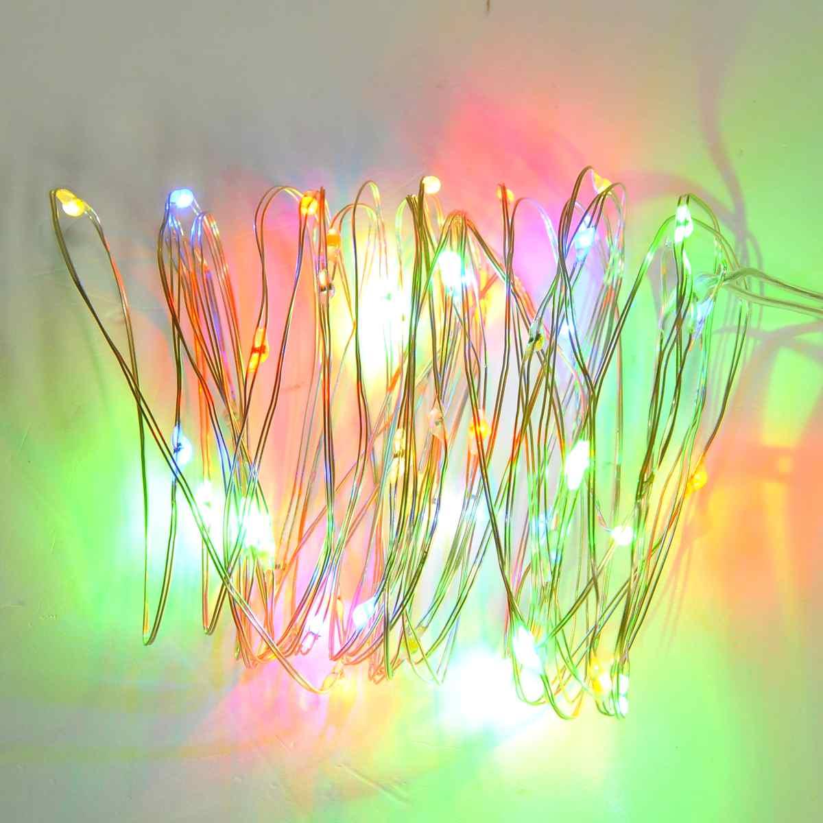 Luci Natale Esterno Batteria LED 50 Micro Multicolor Flash |M2 Store