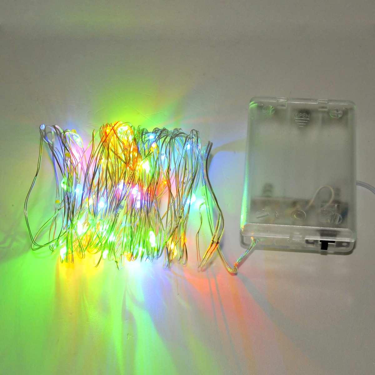 Luci Natale Esterno Batteria LED 100 Multi Flash |M2 Store