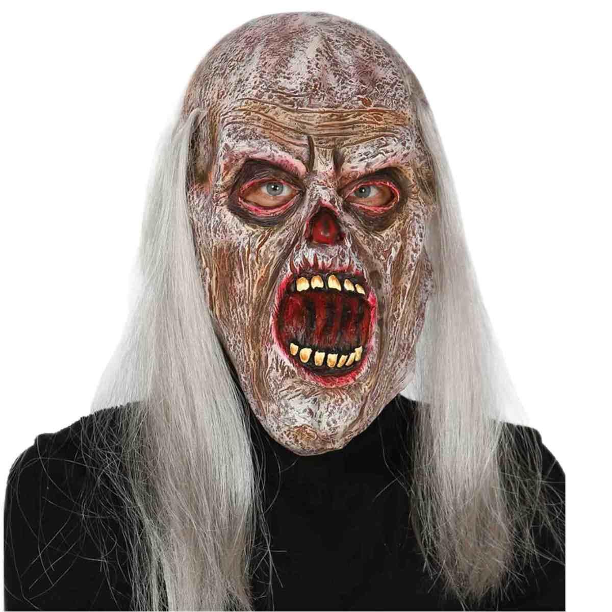Maschera Viso Lattice Zombie Con Capelli |Guirca
