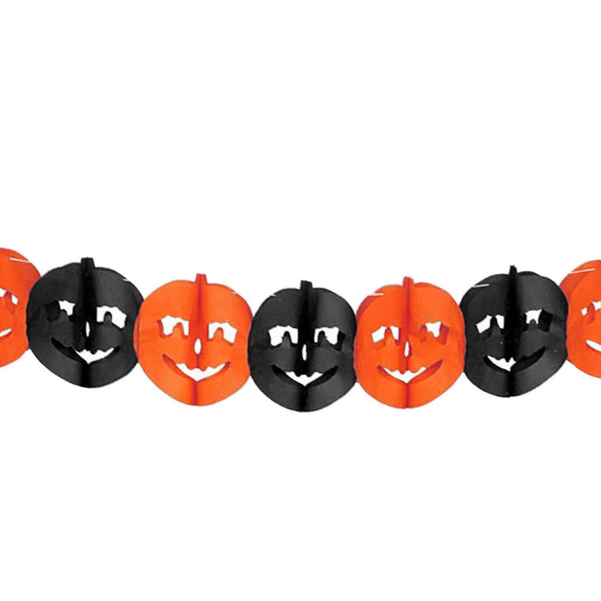 Festone Halloween Zucca Arancione Nero Mt.3 |Guirca