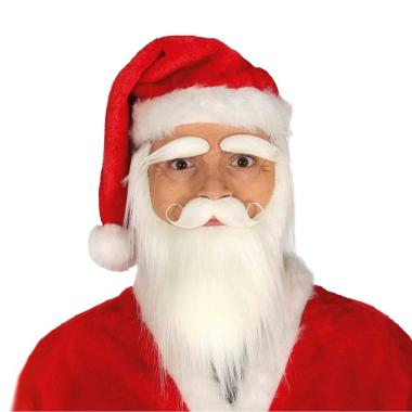 Barba Babbo Natale Bianca Con Baffi E Sopracciglia |Guirca