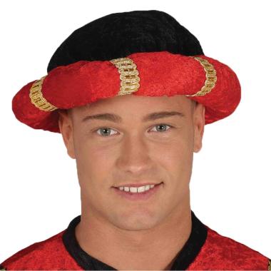 Cappello Arabo Turbante Tessuto Nero E Rosso |Guirca