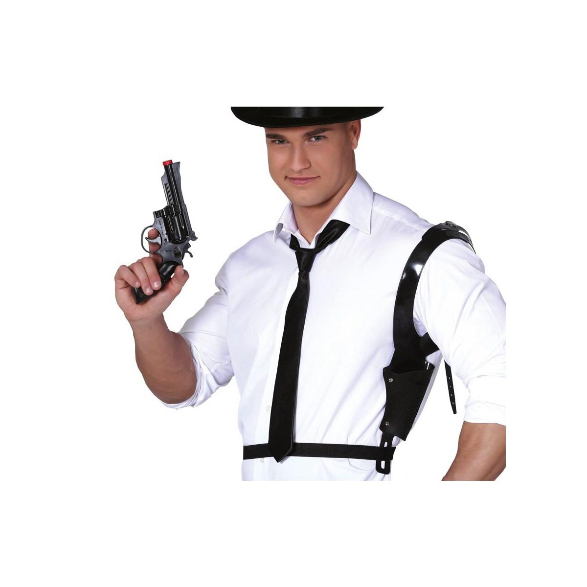 Fondina Pistola Nera Da Spalla Con Pistola |Guirca