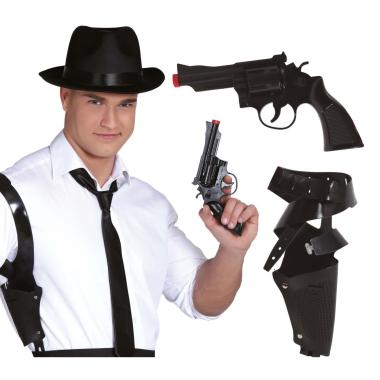Fondina Pistola Nera Da Spalla Con Pistola |Guirca