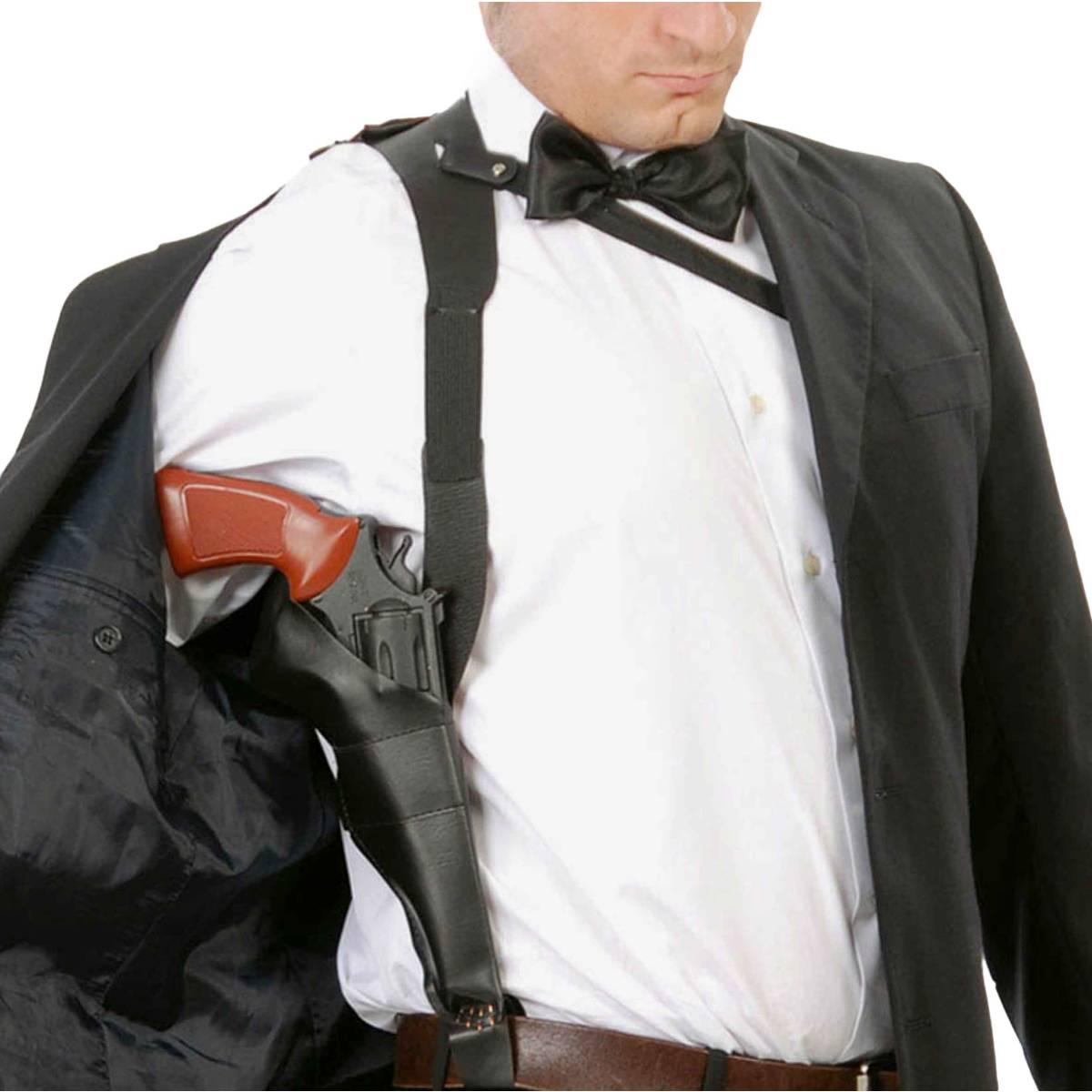 Fondina Pistola Similpelle Nera Da Spalla |Guirca