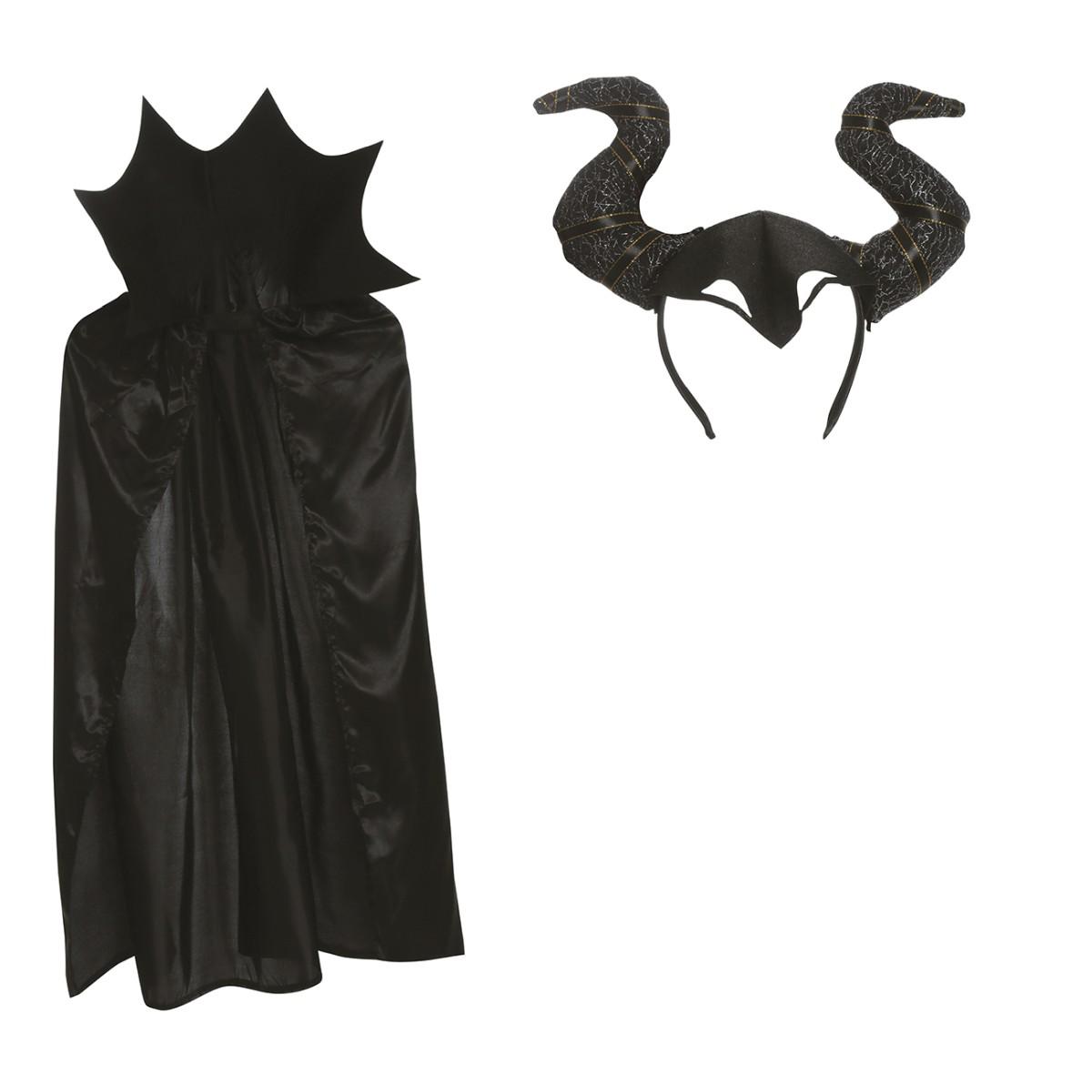 Mantello strega malefica cerchietto corna