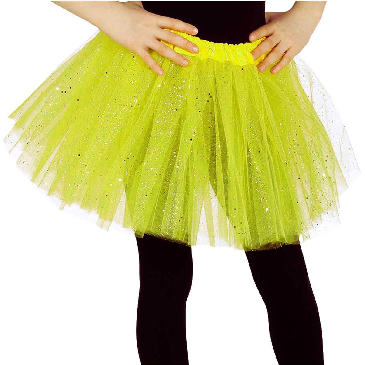 Gonna cm.30 Giallo Tulle con Brillant |Guirca