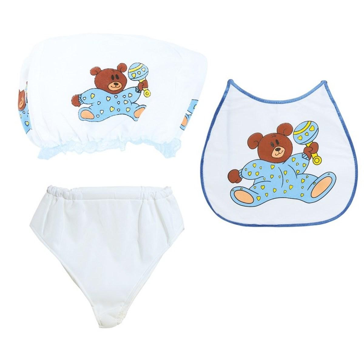 Bebe Azzurro Bavaglino Con Cuffia Con Pannolino 3465 |Carnival Toys