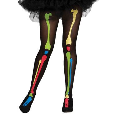 Collant Nere Con Ossa Colorate |Widmann