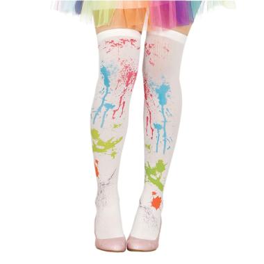 Collant Autoreggenti Bianche Con Macchie Colorate |Leg Avenue