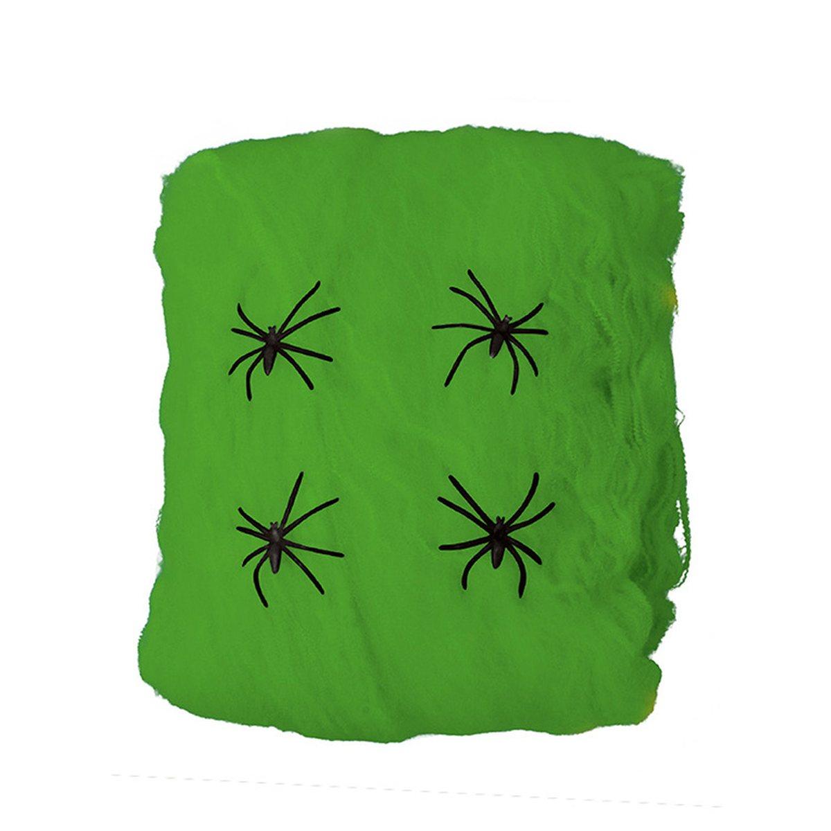 Ragnatela Verde Con Ragni Gr.60 |Guirca