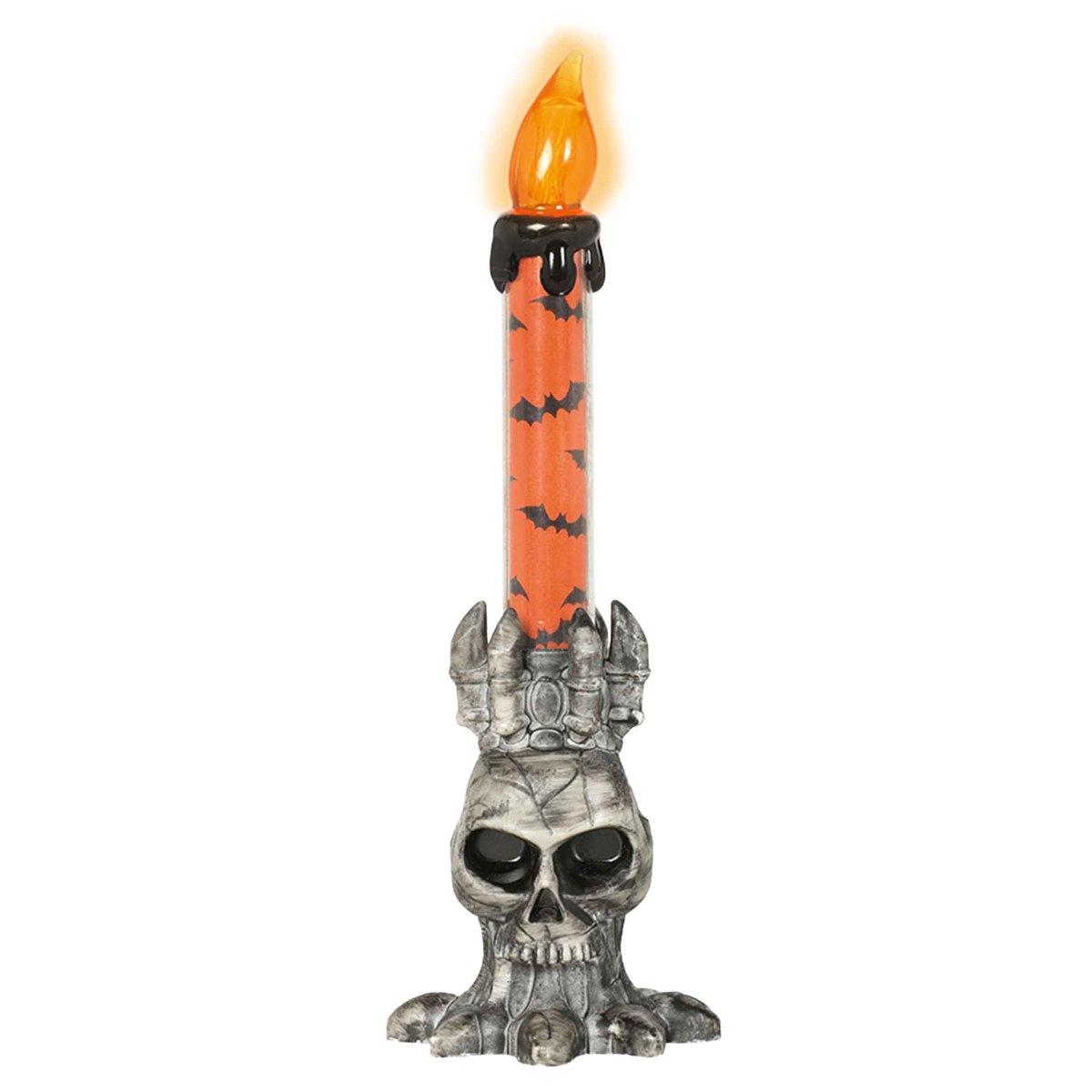 Candeliere 1 Posto Con Teschio E Candela Con Luce Led cm.21 |Carnival Toys