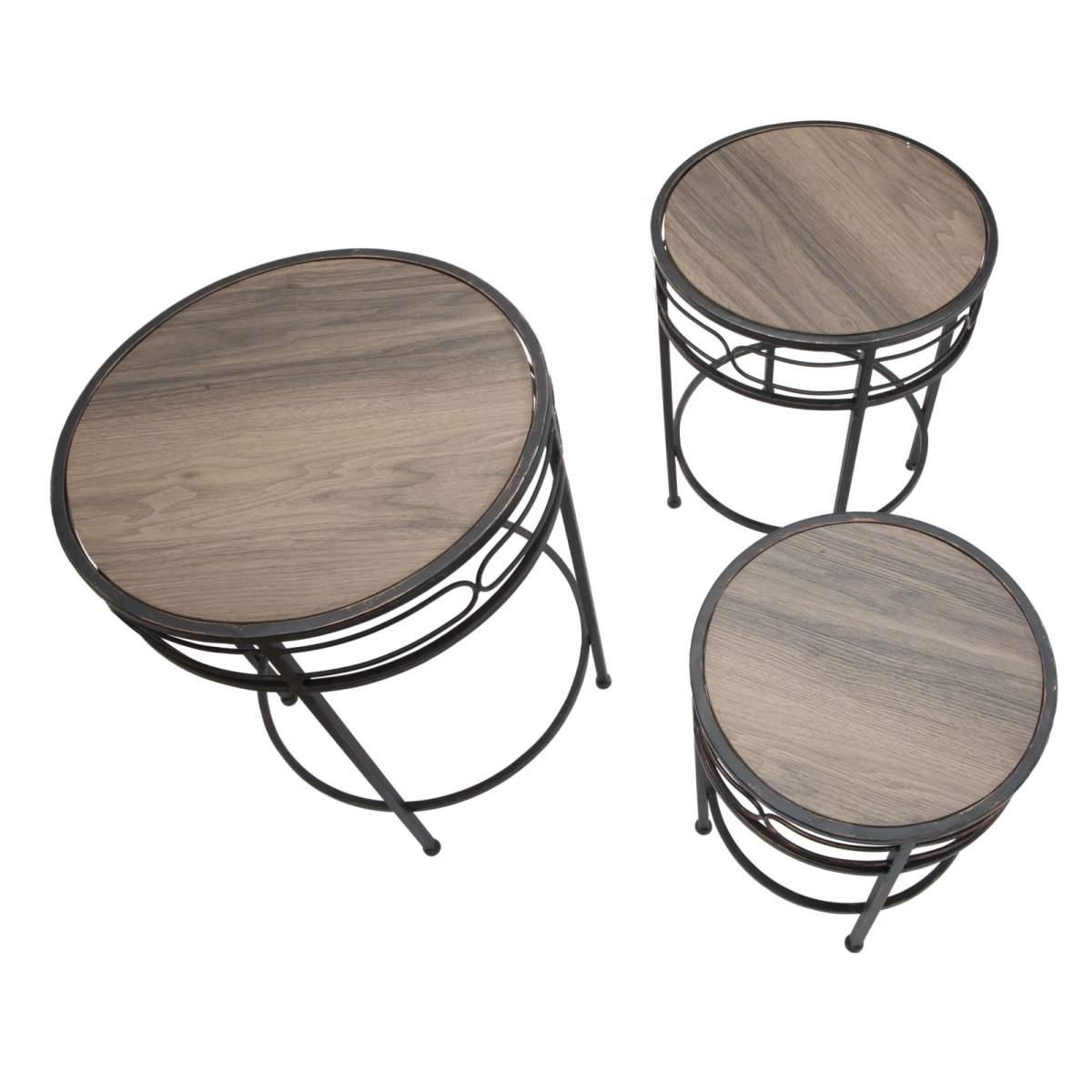 Tavolo Metallo/Legno Essential cm.Ø40xh50