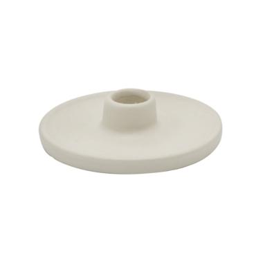 Portacandela Ceramica Bianco cm.Ø11,5x3 |Chentchips