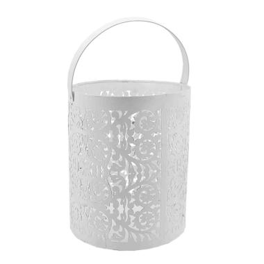 Portacandela Merletto Lami. Bianco cm.Ø20xh25 |Innova