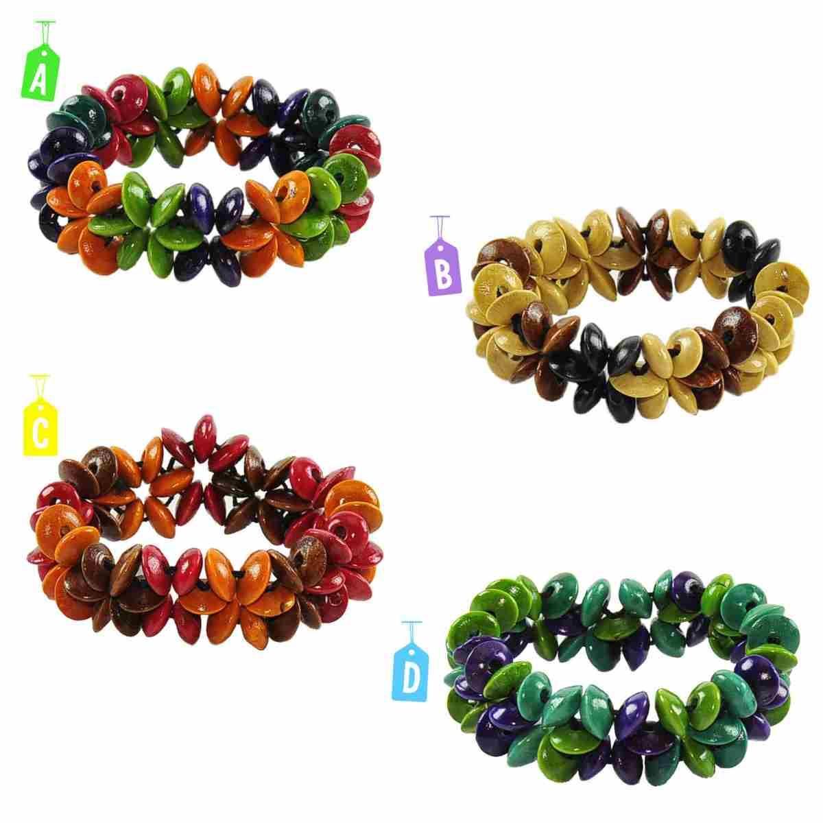 Bracciale Legno Fiori H2 4 Colori |Carnival Toys
