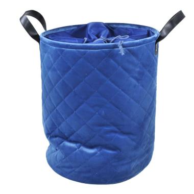 Cesto Velluto cm.Ø35x43 Blu con Fodera | Montemaggi
