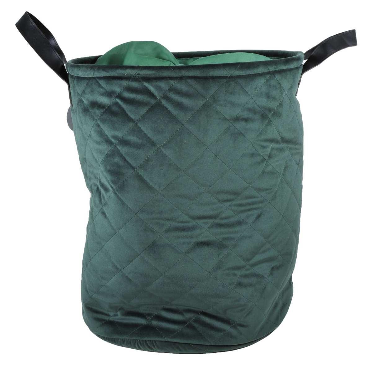 Cesto Velluto cm.Ø39x48 Verde con Fodera | Montemaggi