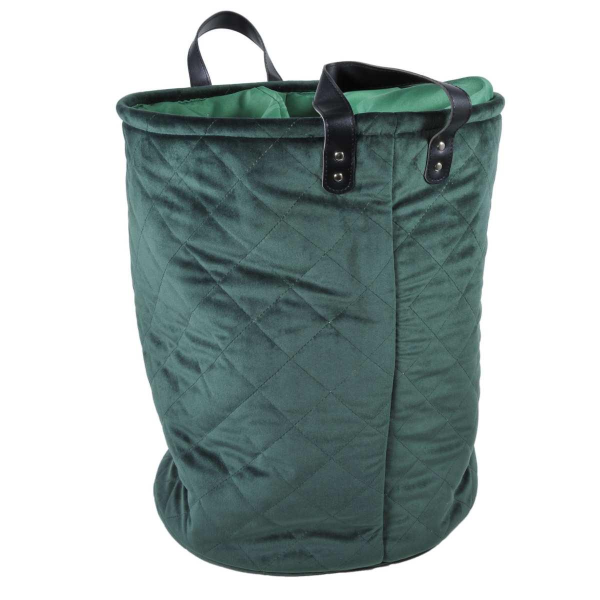 Cesto Velluto cm.Ø39x48 Verde con Fodera | Montemaggi