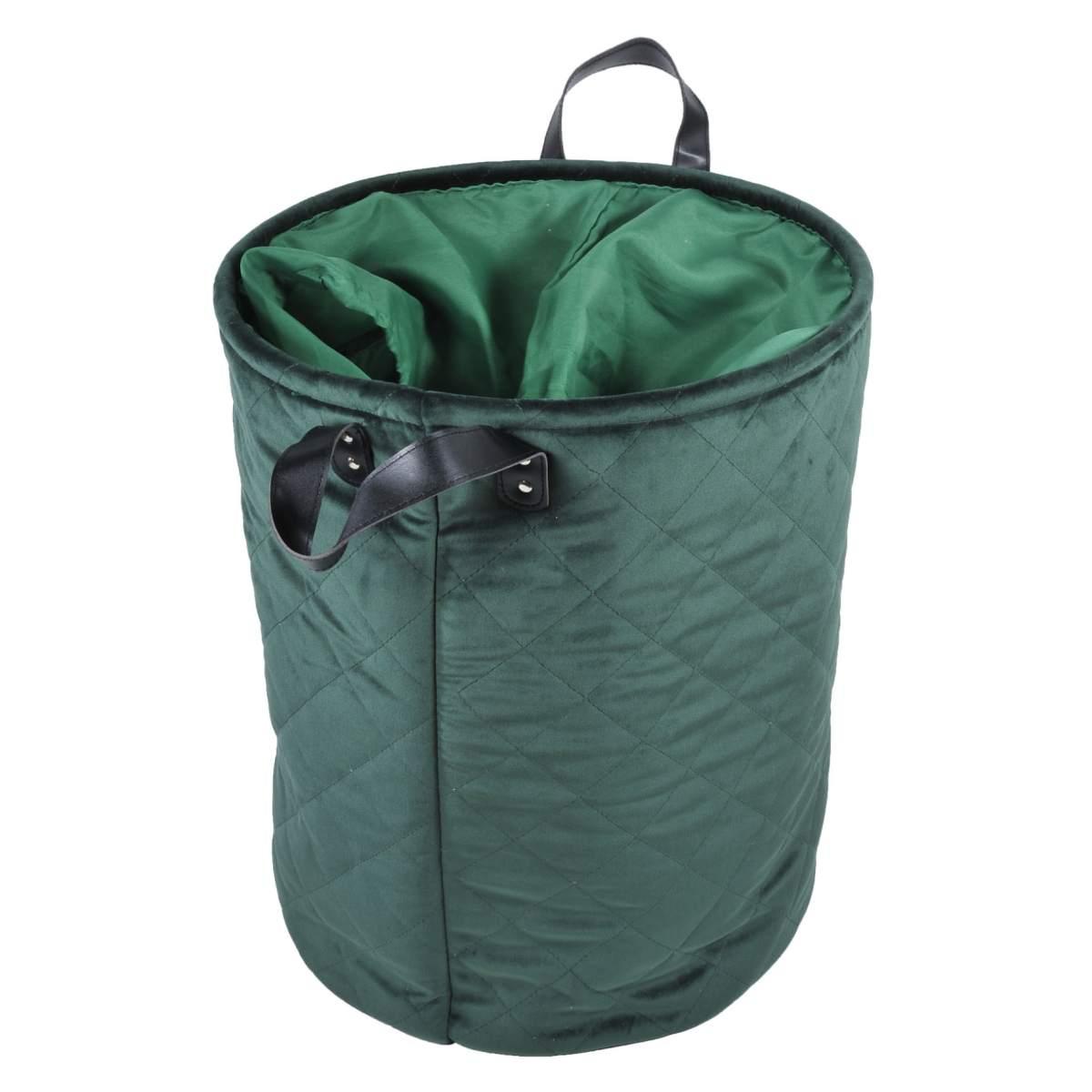 Cesto Velluto cm.Ø39x48 Verde con Fodera | Montemaggi