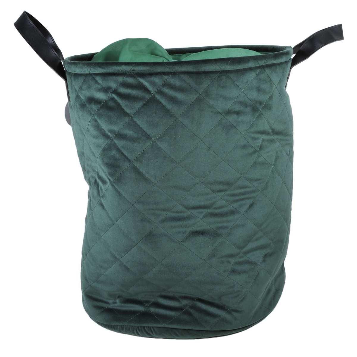 Cesto Velluto cm.Ø35x43 Verde con Fodera | Montemaggi