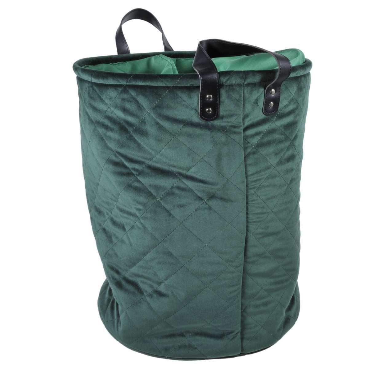 Cesto Velluto cm.Ø35x43 Verde con Fodera | Montemaggi
