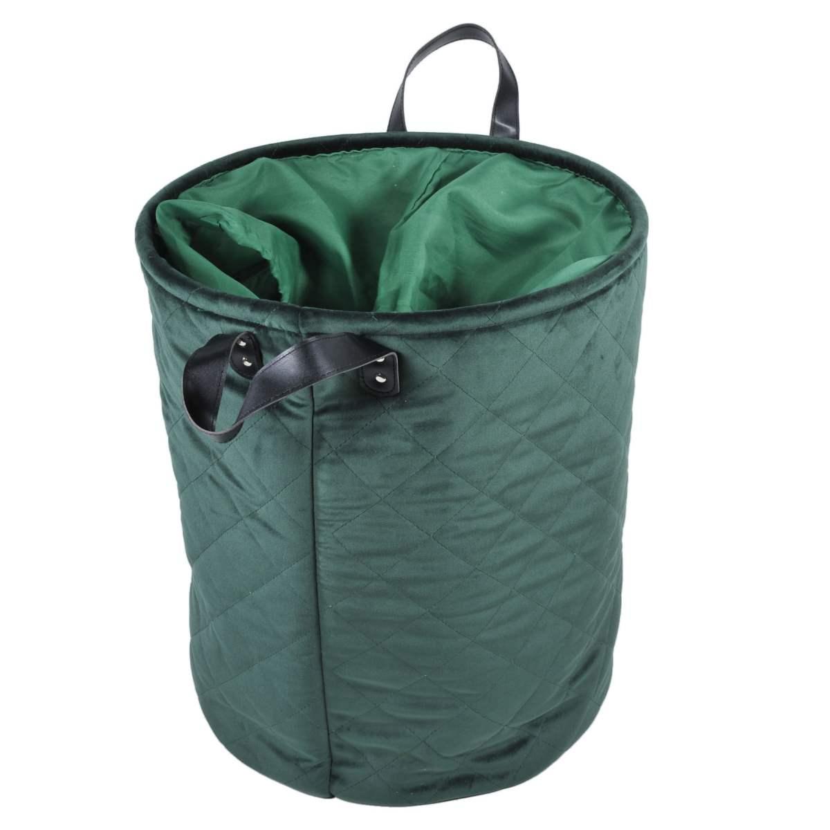 Cesto Velluto cm.Ø35x43 Verde con Fodera | Montemaggi