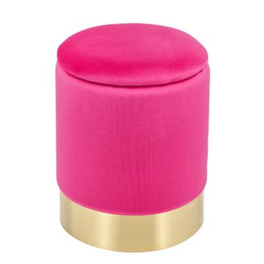 Pouf Velluto Tondo Fuxia Apribile cm.Ø30x38 | Montemaggi